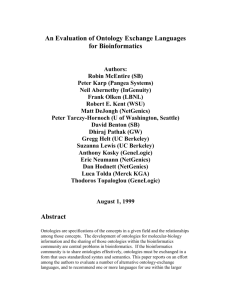 Ontology Exchange Languages for Bioinformatics