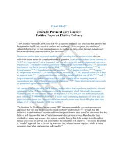 Colorado Perinatal Care Council Position Paper on