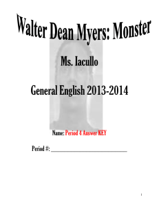 Monster Study Guide Packet - Livingston Public Schools