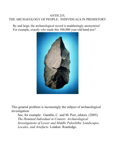 ANTH 235, THE ARCHAEOLOGY OF PEOPLE: