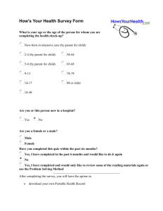 How`s Your Health Survey Form