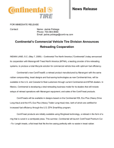 Continental`s Commercial Vehicle Tire Division Announces