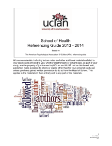 School of Health Referencing Guide