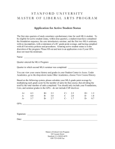 Application for Active Status - Master of Liberal Arts