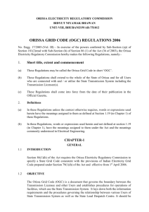 GRID CODE CONTENTS - Orissa Electricity Regulatory Commission