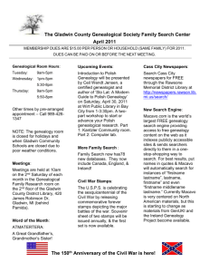 GCGS Newsletter April 2011 - Gladwin County Genealogical Society