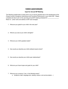 Parent Input Questionnaire