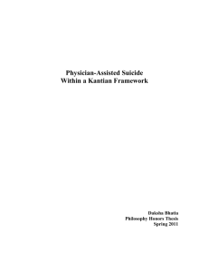 Physician-Assisted Suicide Within a Kantian