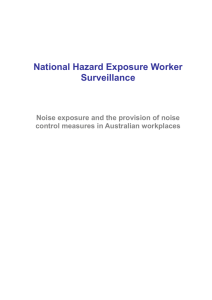 National Hazard Exposure Worker Surveillance – Noise exposure