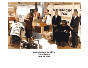 Massachusetts Bay Transportation Authority Accessibility at the