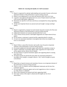 Rubric for Assessing the Quality of an Assessment Report