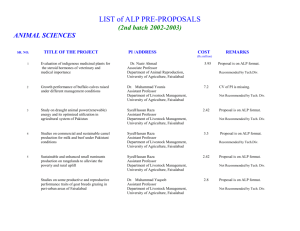 LIST of ALP PRE