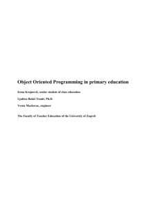 Object Oriented Programming in primary education