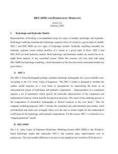 Subbasin Area/Base Flow Characteristics and Loss Rate