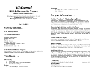 Bulletin – 4.19.2015 - Shiloh Mennonite Church