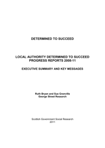 Local Authority Determined to Succeed Progress Reports 2008-11