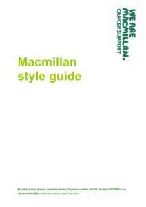 Macmillan style guide - Macmillan Cancer Support