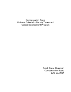 Compensation Board Minimum Criteria for Deputy Treasurers` Career