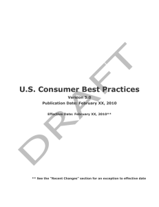 Consumer Best Practices: version 4.0