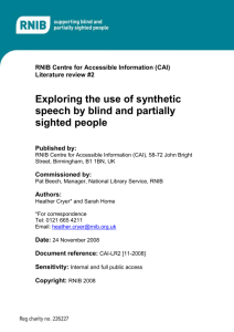 Exploring the use of synthetic speech by blind and partially