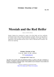 Messiah and the Red Heifer (No. 216)