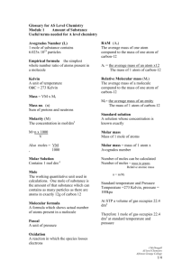 Glossary for AS Level Chemistry