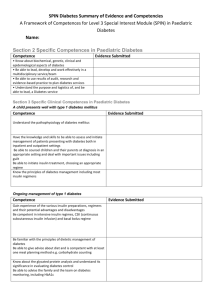 Diabetes evidence checklist - Royal College of Paediatrics and