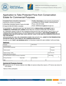 Application to take protected (native) flora from Conservation Estate
