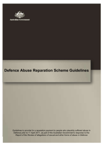 Defence Abuse Reparation Scheme Guidelines