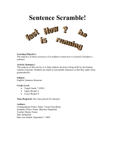 2: Sentence Scramble