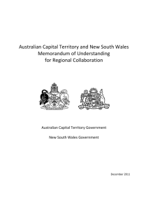 ACT-NSW Memorandum of Understanding on Regional Collaboration