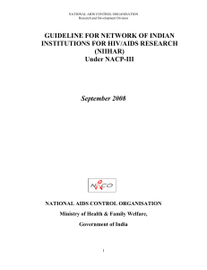 `Network of Indian Institutions for HIVAIDS Research` (NIIHAR)