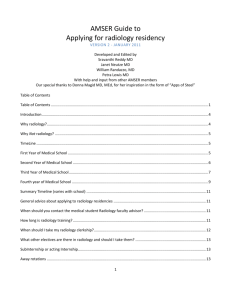 AMSER Guide to Applying for radiology residency Version 2