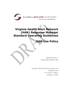 HAN Standard Operating Guidelines