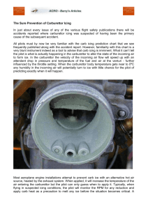 The Sure Prevention of Carburettor Icing In just about every issue of