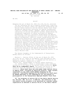 Act of Dec. 22, 2005, PL 458, No. 88 Cl. 40