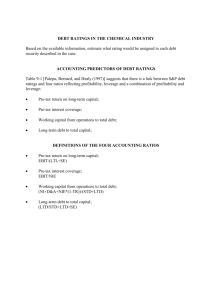 DEBT RATINGS IN THE CHEMICAL INDUSTRY