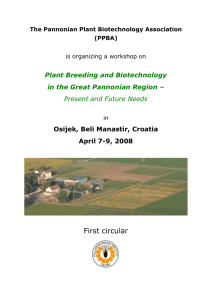 The Pannonian Plant Biotechnology Association
