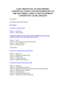 SADC PROTOCOL ON TRANSPORT, COMMUNICATIONS