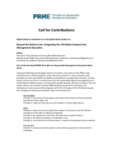 Call for Contributions Opportunity to contribute to a new global book