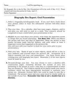 Biography Box Report: Oral Presentation