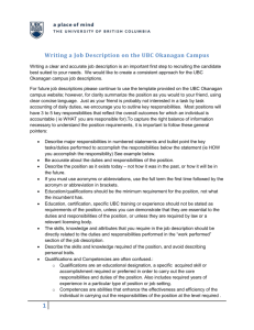 Writing a Job Description - Human Resources at UBC`s Okanagan