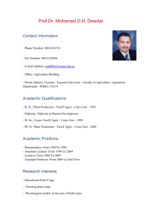 Prof.Dr. Mohamed D.H. Dewdar Contact Information Phone Number