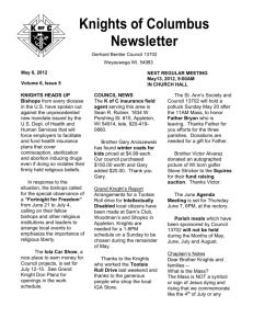Knights of Columbus Newsletter Gerhard Bentler Council 13702