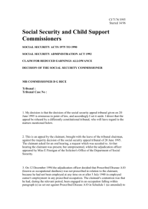 Social Security and Child Support Commissioners