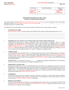 Contract Form - Mississippi Department of Education