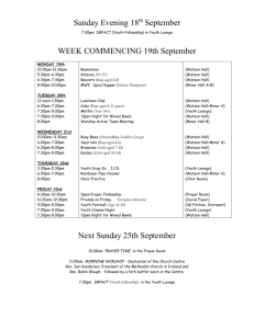 WEEK COMMENCING 19th September