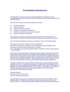 Post-Sedation Nursing Care - Courtemanche & Associates