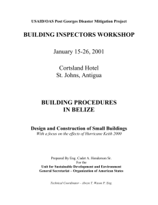 Building Procedures in Belize: Design and Construction of Small