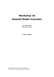 Workshop 10 Smooth Model Inversion